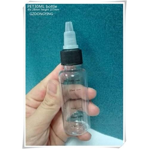 30ML bottle unicorn bottle with twist off cap ,empty bottle with scale screen printing free shipping