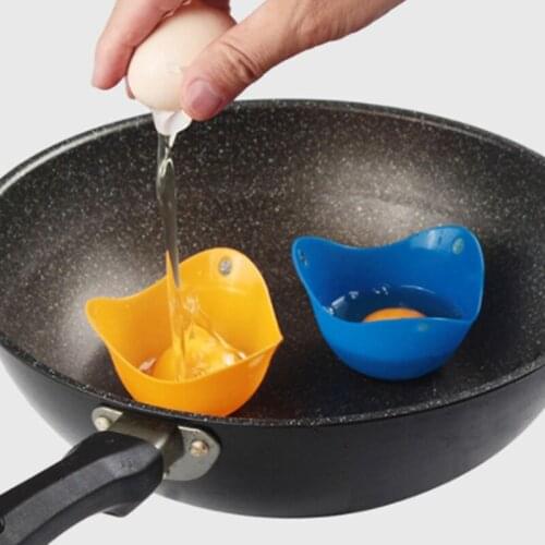 4pcs Environmentally Friendly High Temperature Resistant Silicone Egg Cooker Egg Steamer Pot Mold Kitchen Tool