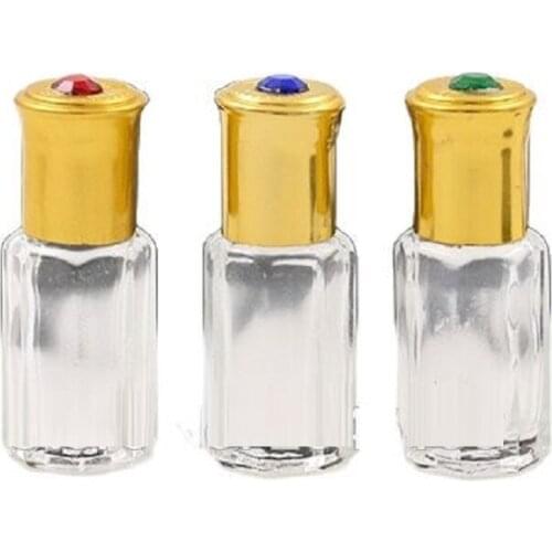6ML 50pcs/lot Empty Cosmetic Glass Roll-On Bottle, DIY Perfume Bottle with Metal Cap, High Grade Glass Perfume Bottle Packaging
