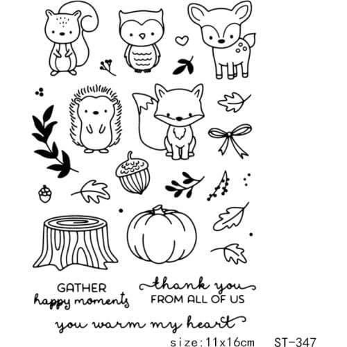 AZSG Hedgehog and Squirrel Clear Stamps and Cutting Dies For DIY Scrapbooking/photo Album Decorative Silicone Craft Chapte