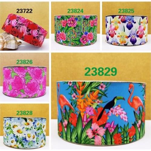 Free shipping 50 yard cartoon printed grosgrain ribbon 23829