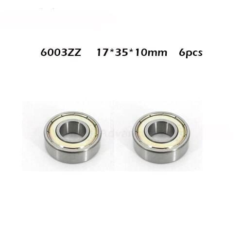 Free shipping 6pcs 6003 6003ZZ 6003z 6003-2Z 6003Z Deep Groove Ball Bearings 17 x 35 x 10mm High Quality