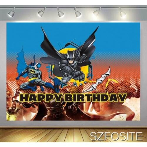 Cartoon Bat Man Battle Boy Hero Dream Backdrop Kids Birthday Room Table Decoration Photography Photo Customized Vinyl Background
