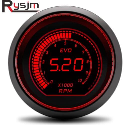 HD 2inch 52mm Car Tacho tachometer digital RPM Gauge 12V Red Blue Led Car gauges LCD LED Display 0~10000 rpm meter motorcycle
