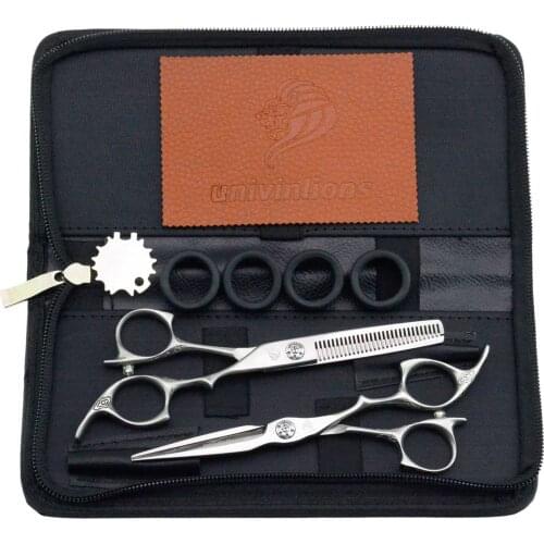 Univinlions 5.5" Hair Cutting Shears Barber Thinning Tools Professional Hairdressing Scissors Kit Barber Accessories Clippers