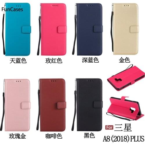 PU Leather Case sFor Coverage Samsung A8 Plus 2018 Silicone PU Leather Case Telefoon PU Leather Case Samsung Galaxy A730 A7 2018