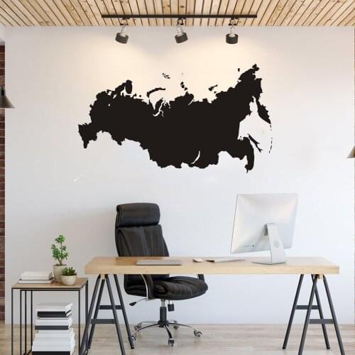 Russia Map For Living Room Wall decals Self Adhesive Waterproof Wall Decal Vinyl Removable Wall Sticker ov302
