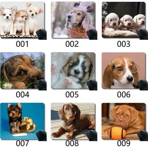 Mouse Pad Funny Customized,Dogs Beagle Puppy Gray Background Soft Mouse Pads