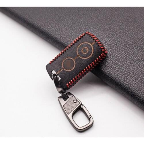 100% Leather Moto Key Cover Case Set for YAMAHA aerox 155 NVX155 MVX 55 XMAX300 Nvx QBIX JAUNS 2 Button Motorcycle Protect Shell