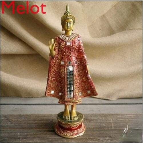 Red Religious Vestments Buddha Statue Buddha Buddha Head Decoration Club Entrance Town House Zen Ornament