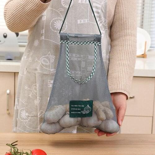 Creative Kitchen Vegetable Onion Potato Storage Hanging Bag Hollow Breathable Mesh Bag Kitchen Garlic Ginger Mesh Storage Bag