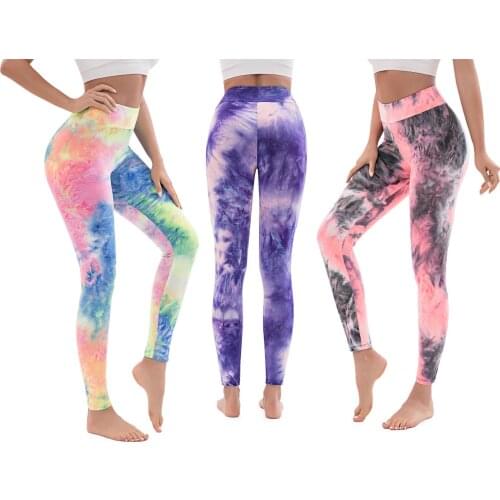 Leggings Sport Women Fitness Tie-dye Pants Slim and Hip Lifting Exercise Leginsy Damskie Brushed Milk Silk Yoga Pants