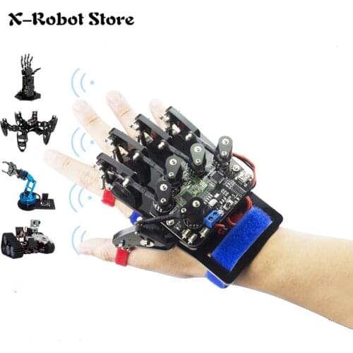 DIY Wearable Mechanical Glove Wireless Somatosensory Controller Exoskeleton RC Robot Hand Palm Finger Remote Control Robot palm
