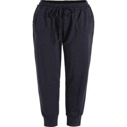 Trendy Women clothes Casual Bandage solid pocket Legging High waist Loose Polyester Soft Trousers one pieces