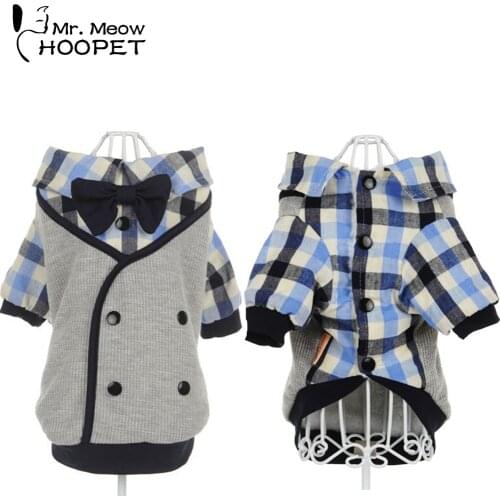 Gentle Dog Pet Clothes Soft Casual Plaid Shirt Western Shirt Clothes Dog Cardigan + Wedding Tie