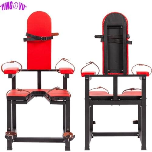 Adult Games Sex Furniture Sexy Red Chair Sexules Position Sofa BDSM Bondage Equipment Handcuffs Ankle Cuffs Sex Toys For Couples