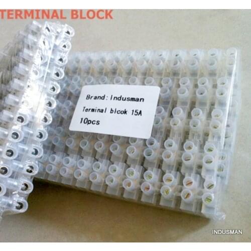 Screw cable terminal block 15A 12mm2 -12/U Plastic copper terminal connect strip, barrier terminal block
