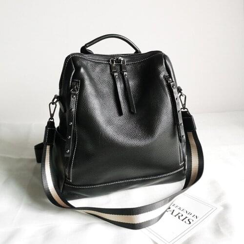 2021 New Design High Quality Female Leather Backpack Shoulder Bag Women Fashion Big Backpack School Travel Pack