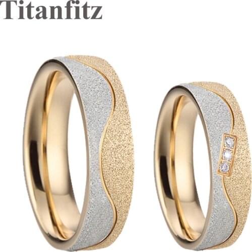 Latest saudi arabia Yellow Gold Emery wedding rings for men and women LOVE Alliances anniversary couple marriage finger ring