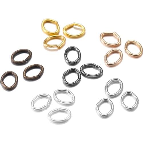 300pcs Oval Round Opening Jumping Rings Split Rings Connectors For Diy Jewelry Finding Making Accessories 4x3 5x4 6x5 7x5 mm