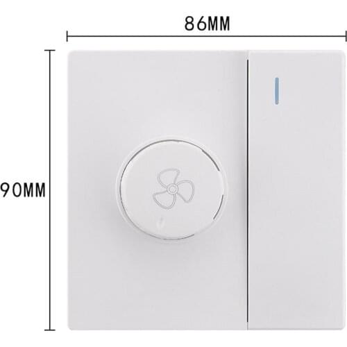 AC 220V Ceiling Fan Governor 86 Concealed Installation Speed Regulating Switch Panel Stepless Speed Change with Light Switch