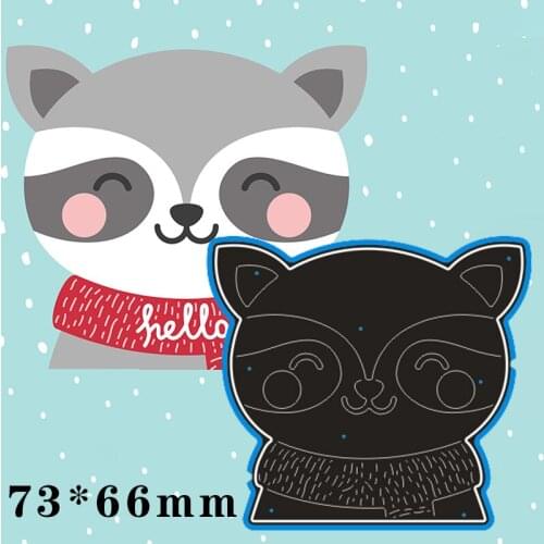 73*66mm Little Raccoon Cutting Metal Dies for 2020 New Stencils DIY Scrapbooking Paper Cards Craft Making New Craft Decoration