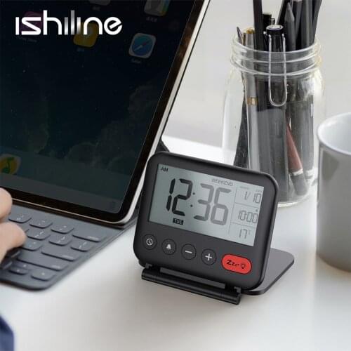 Folding Travel LED Digital Alarm Clock Electronic Desktop Clocks Temperature Travel Ectronic Mini Clock Snooze Function