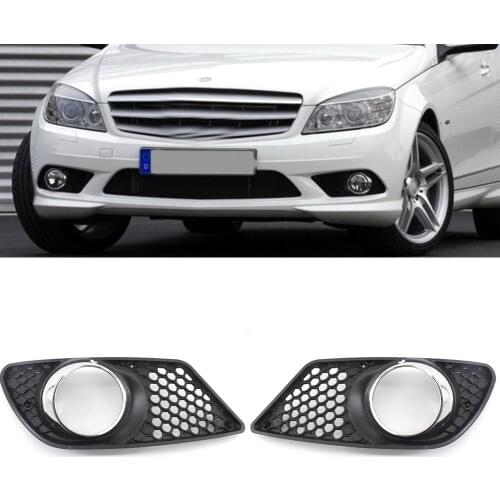 Fog Light Grills Car Accessories Front Bumper Cover Grille for Mercedes Benz C-Class W204 08-10 Fog Light Bezel