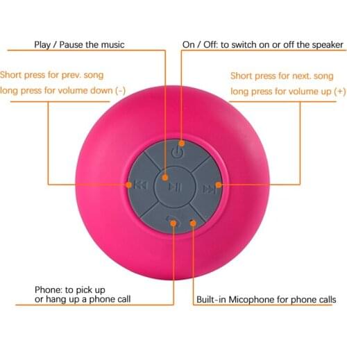 Waterproof wireless hands-free speaker bluetooth speaker portable shower bathroom swimming pool car beach outdoor