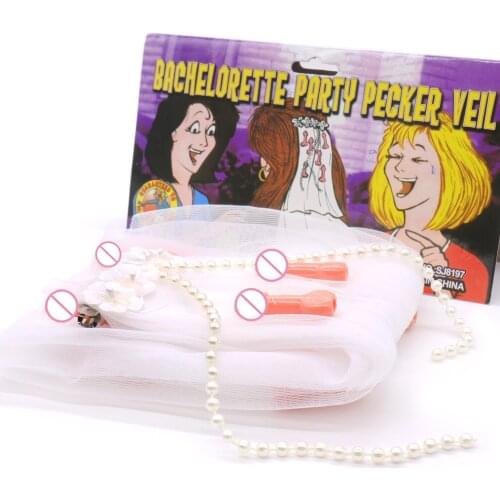 21x60cm White Penis Veil Bachelor Party Props Cosplay Props Adult Theme Party Nightclub Bar Pecker Veils Decorations Supplies