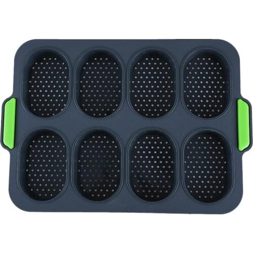 Baguette Baking Tray Non-Stick Perforated Pan Loaf Baking Mould for Baking French-Bread Breadstick and Bread Roll-Grey