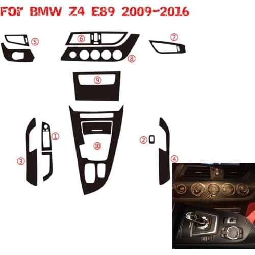 High Quality Glossy 1set Car Sticker Carbon Fiber Interior Cover Trim Stickers For BMW Z4 E89 2009-2016