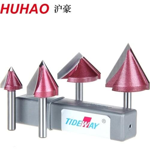 High Quality CNC Engraving 6mmx10mm 3D V Groove Router Bit Bevelling Cutter 60 Degree - Tideway 9307