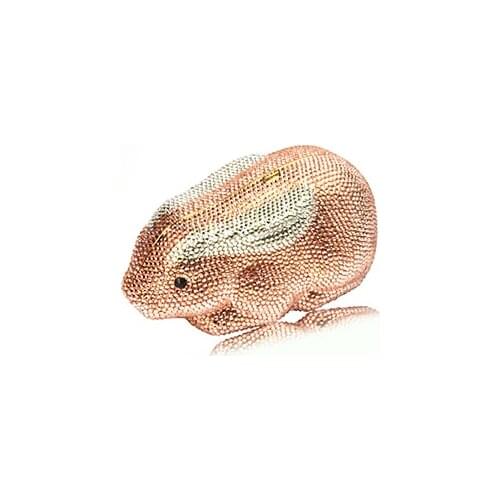 Women champagne/green/pink/gold cute rabbit charm bag girl clutch small purse wallet wedding party bridal handbag messenger bags