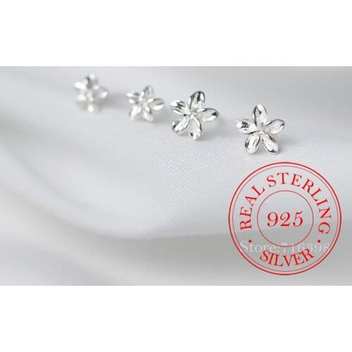 925 Sterling Silver Prevent Allergy Christmas Gift Flower Stud Earrings For Women pendientes mujer moda 2021
