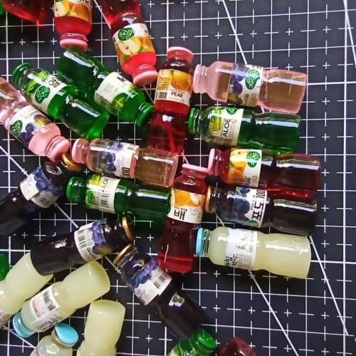 1pcs/lot resin solid Simulation fruit drink bottle 29mm Cabochons Hair Bow Center Card Frame Making Craft DIY