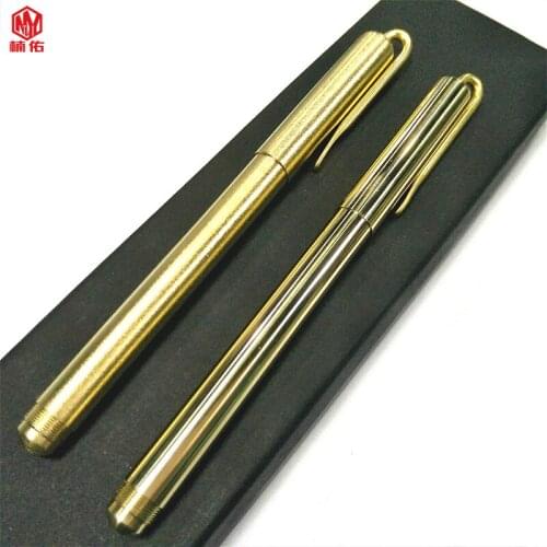 1PCS Metal Gel Pen Portable Brass Handmade Ballpoint Sign Pen Outdoor Camping EDC Pocket Tool