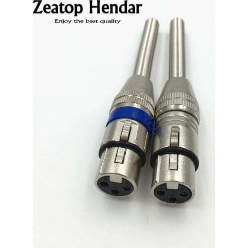 10Pcs 3 Pin XLR Female Plug with Long Tail Spring Connector for KTV Microphone Cable Specialized Jack