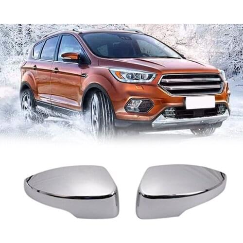 Side Mirror Covers Rear View Mirror Exterior Cover for Ford Escape Kuga 2013-2019 Chrome 2Pcs