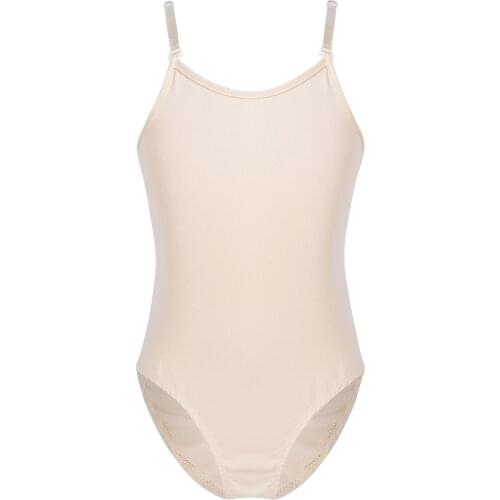 Kids Teens Adjustable Straps Stretchy Ballet Dress Underwear Sports Bodysuit Girls Gymnastics Leotard Undergarment Dance Wear