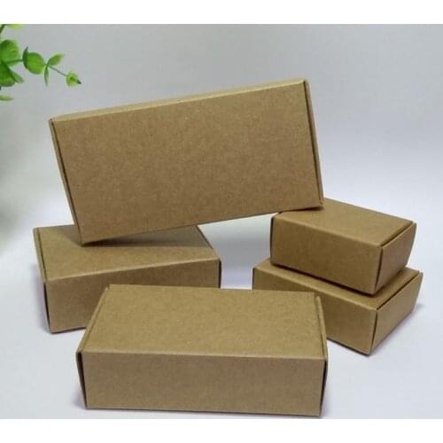 50pcs/lot Natural Kraft Paper Box Craft Gift Box Wedding Candy Box Carton Cajas Packaging for Soap Jewelry Box Caixa