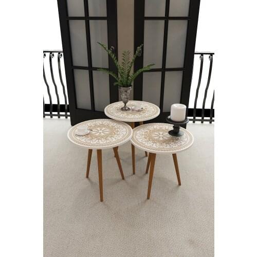 3pcs Creative Round Nordic Wood Coffee Table Bed Sofa Side Table for Living Room Furniture Design End Table Sofaside Small Desk