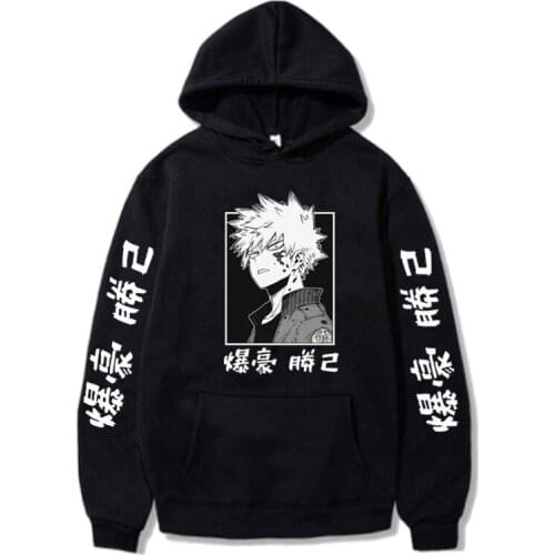 Unisex Clothes Men Women My Hero Academia Katsuki Bakugo Hoodies Sweatshirt Hip Hop Style Casual and Soft Tops 6 Colors