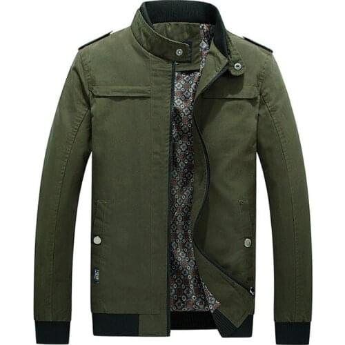 Big Size 4XL 2017 Spring jacket men 100%Cotton Stand Collar Thin Casual coats New Slim Army Green Men jackets and coats