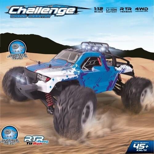 New Arrival RC Car 1/12 Scale 2.4G Electric 4WD Remote Control Car 45KM/H High speed RC Climbing Car Off-road vehicle with LED
