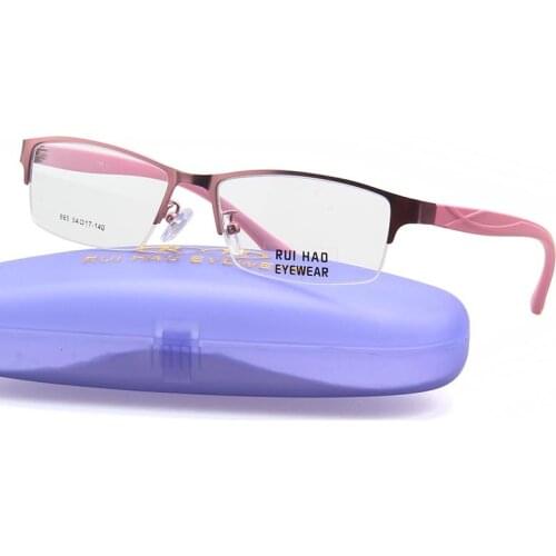Rui Hao Eyewear Eyeglasses Frame Optical Glasses Frame Unisex Leisure Half Rimless Eyeglasses Prescription Spectacles Men