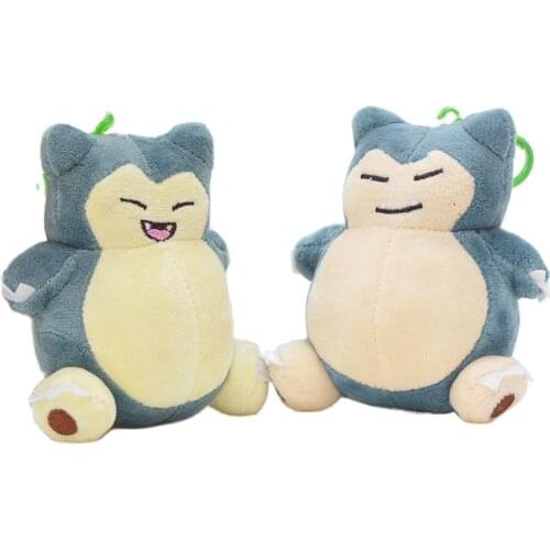 Wholesale 20pcs/lot 10cm Kawaii Monster Snorlax Plush Toys Pocket Animal Pokemon Stuffed Dolls Gift Small Pendants For Children