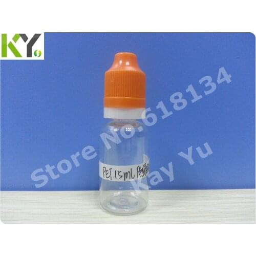 Wholesale Free shipping--NEW TYPE 15ml PET thin tamper evident cap with childproof lock bottle for 2800pcs by FEDEX E-cigarette