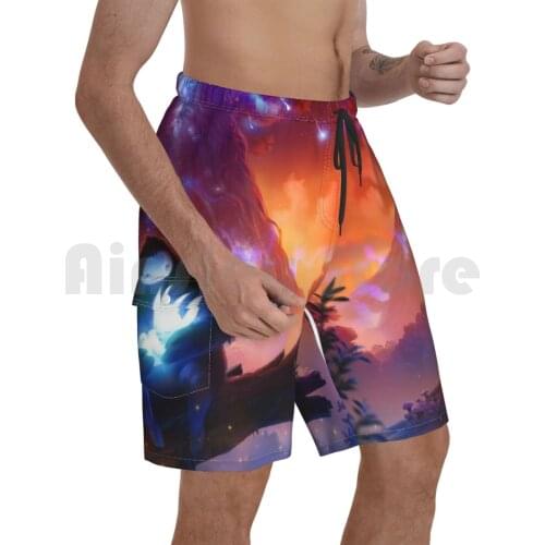 Ori And The Blind Forest Beach Shorts Men Beach Pants Swim Trunks Ori And The Blind Forest Ori Game Cute White
