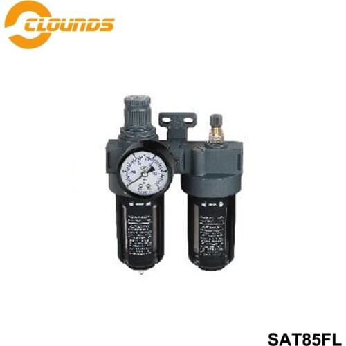 SAT85FL Pneumatic Air FRL G1/4" 3/8" 1/2" With Pressure Gauge Filter Regulator Lubricator Air Filter Regulator Combination